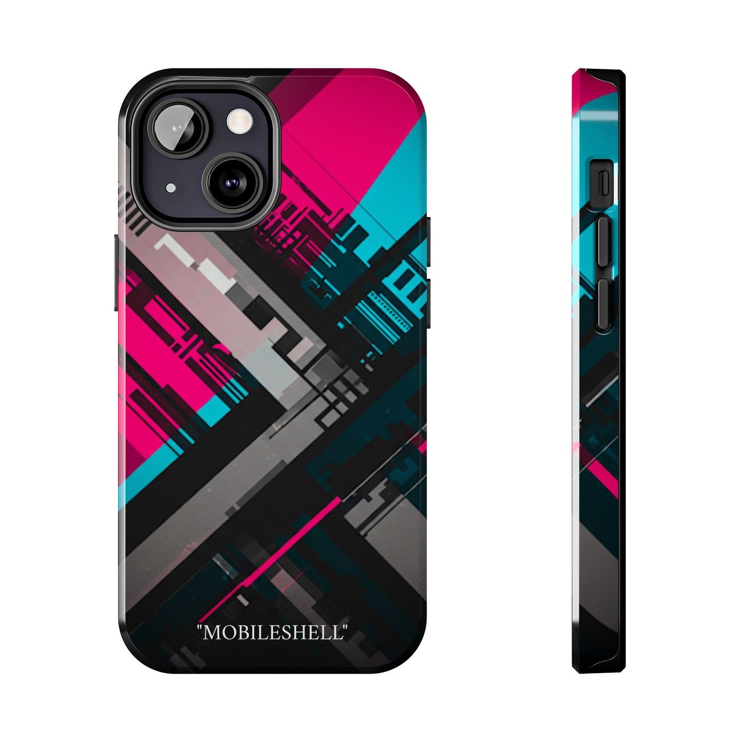 Abstract cyber tough phone case