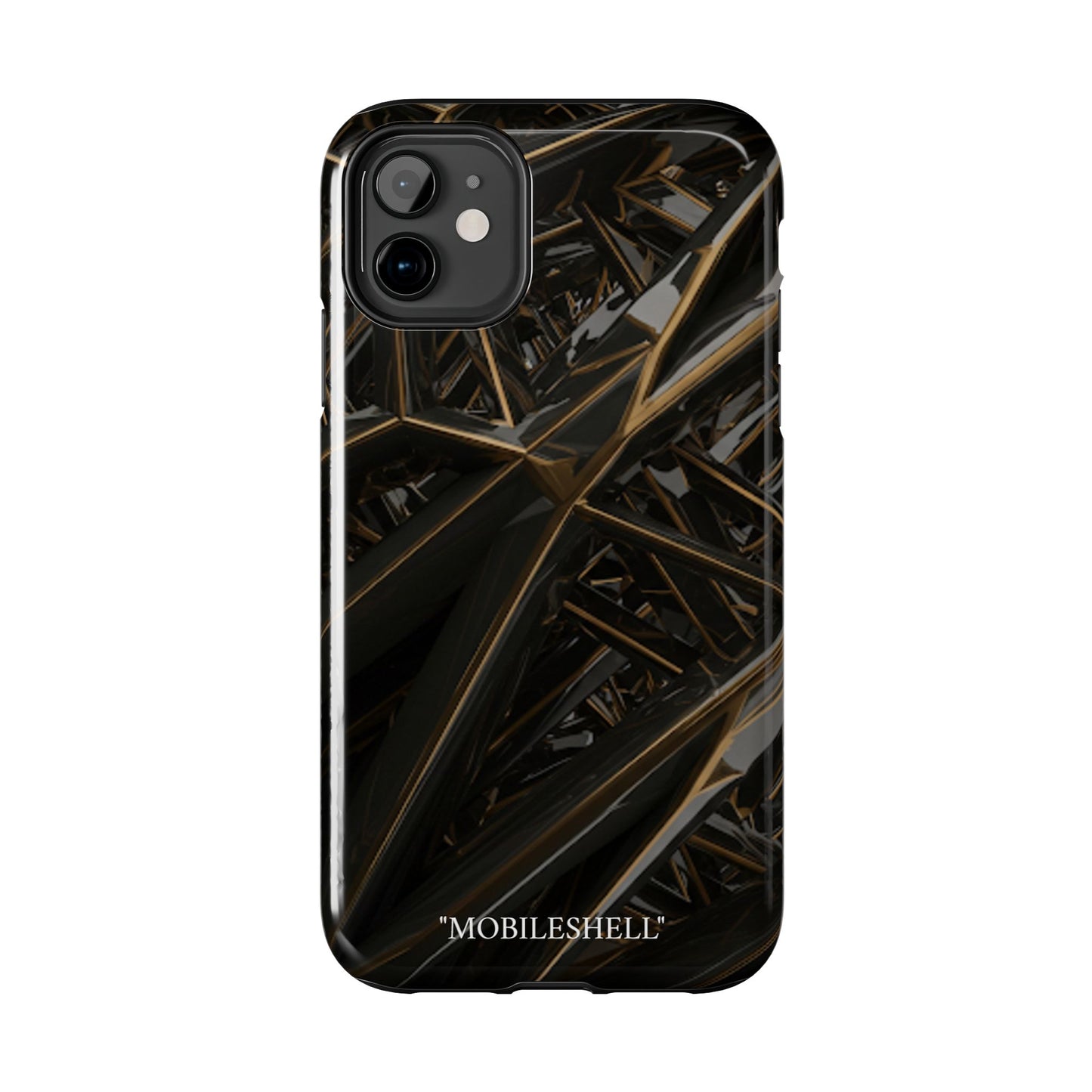 Abstract black gold pattern tough phone case