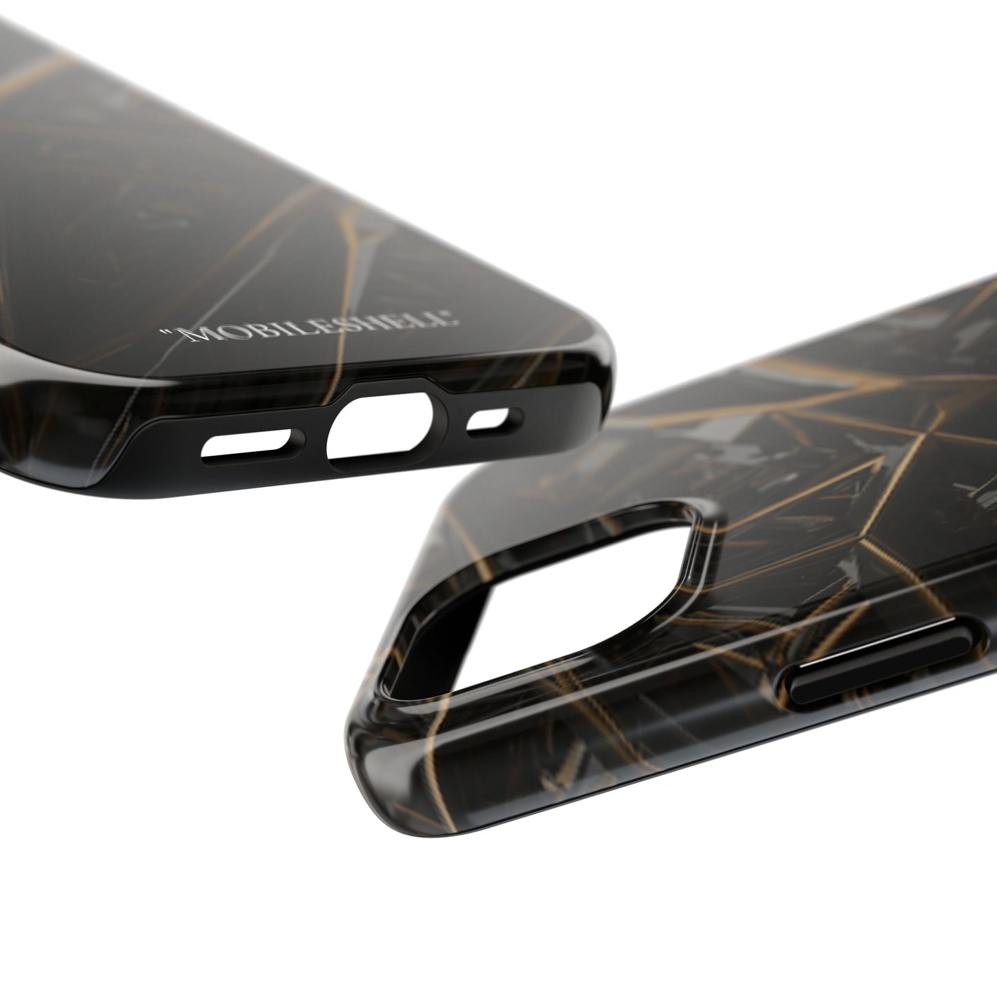 Abstract black gold pattern tough phone case