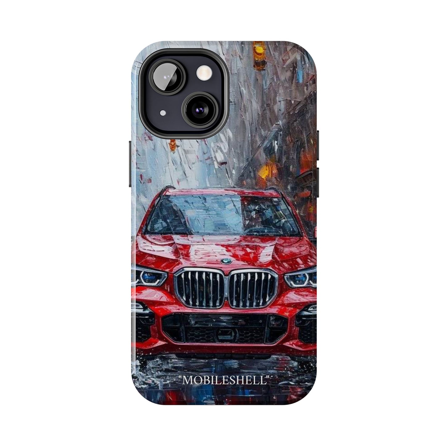 Red BMW pain art tough phone case