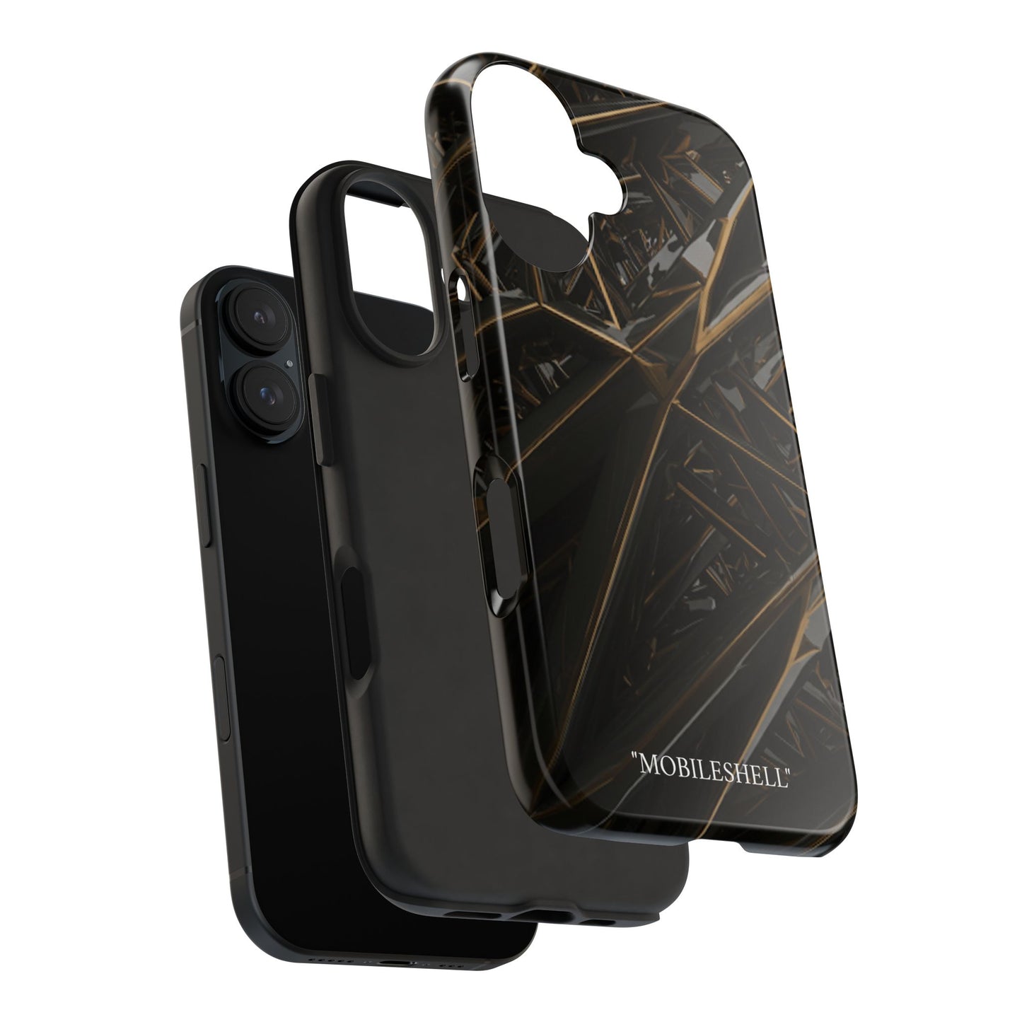 Abstract black gold pattern tough phone case