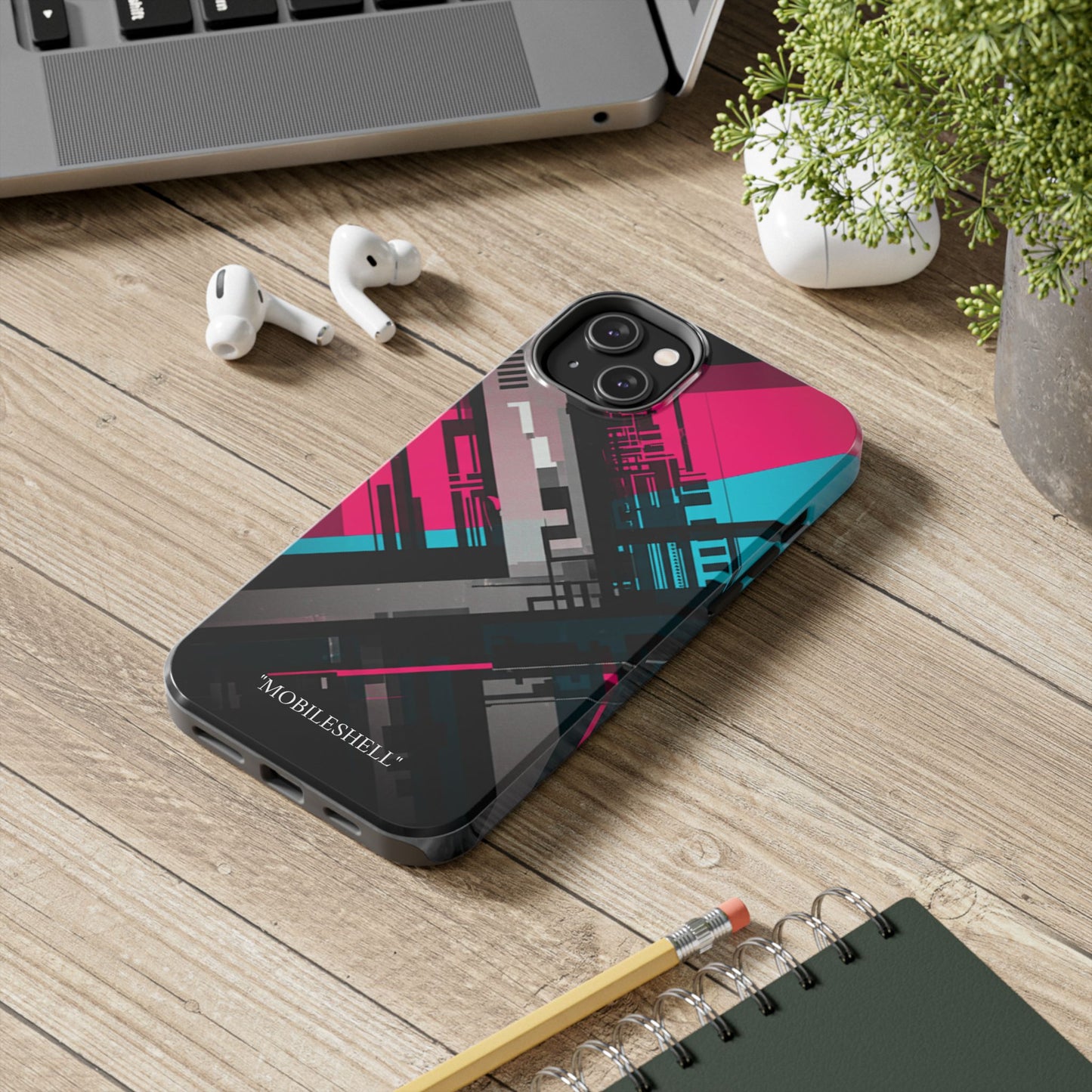 Abstract cyber tough phone case