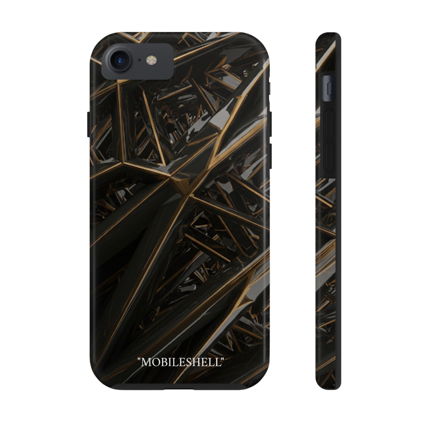 Abstract black gold pattern tough phone case