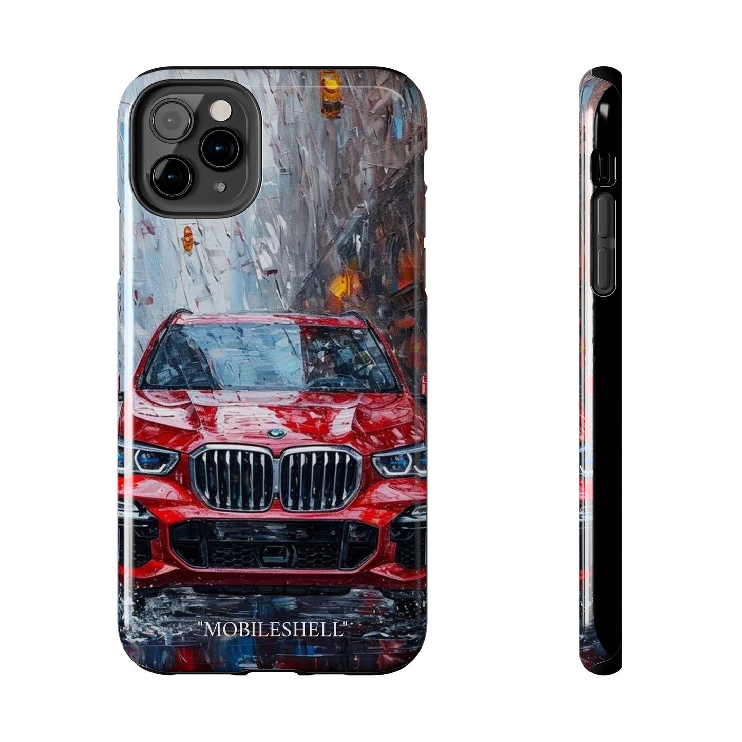 Red BMW pain art tough phone case