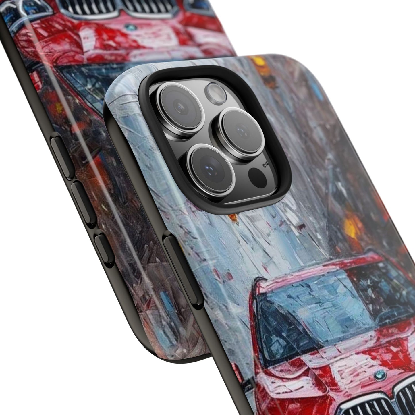 Red BMW pain art tough phone case