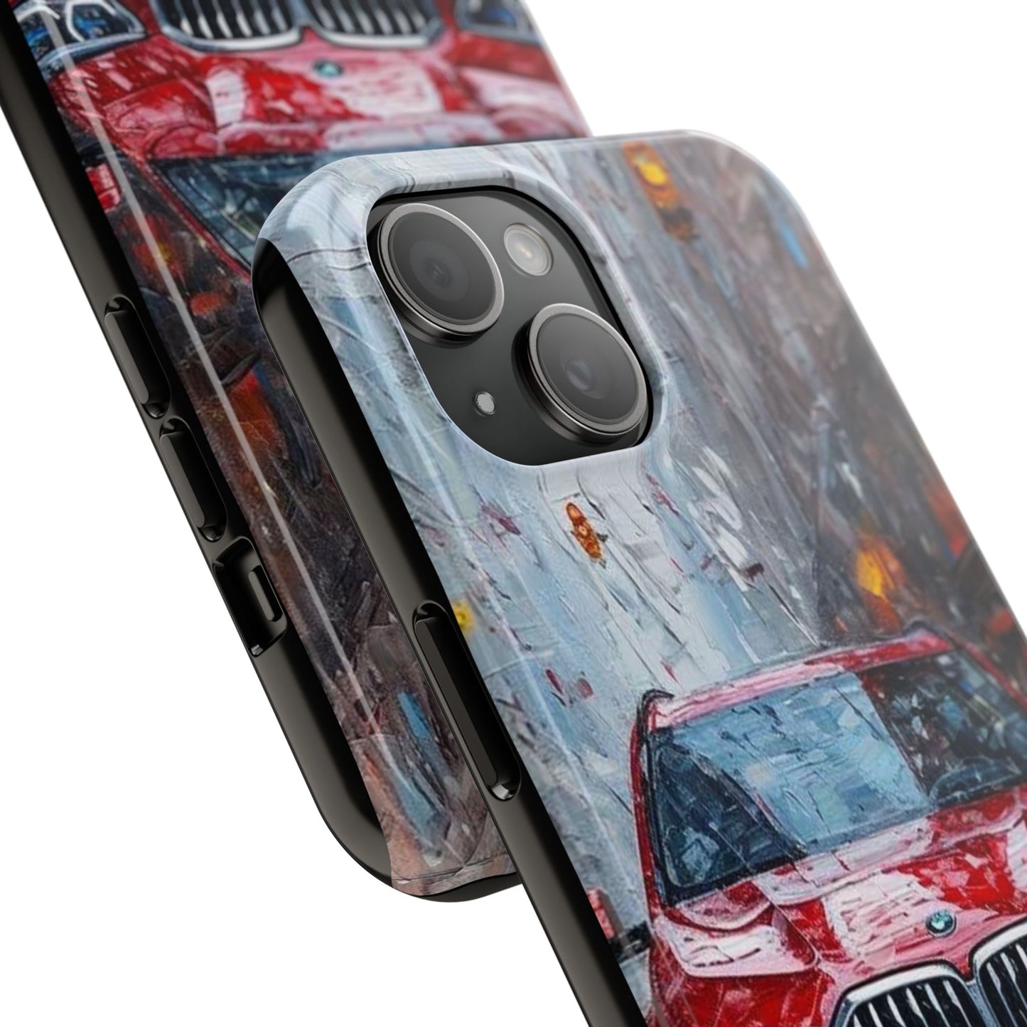 Red BMW pain art tough phone case