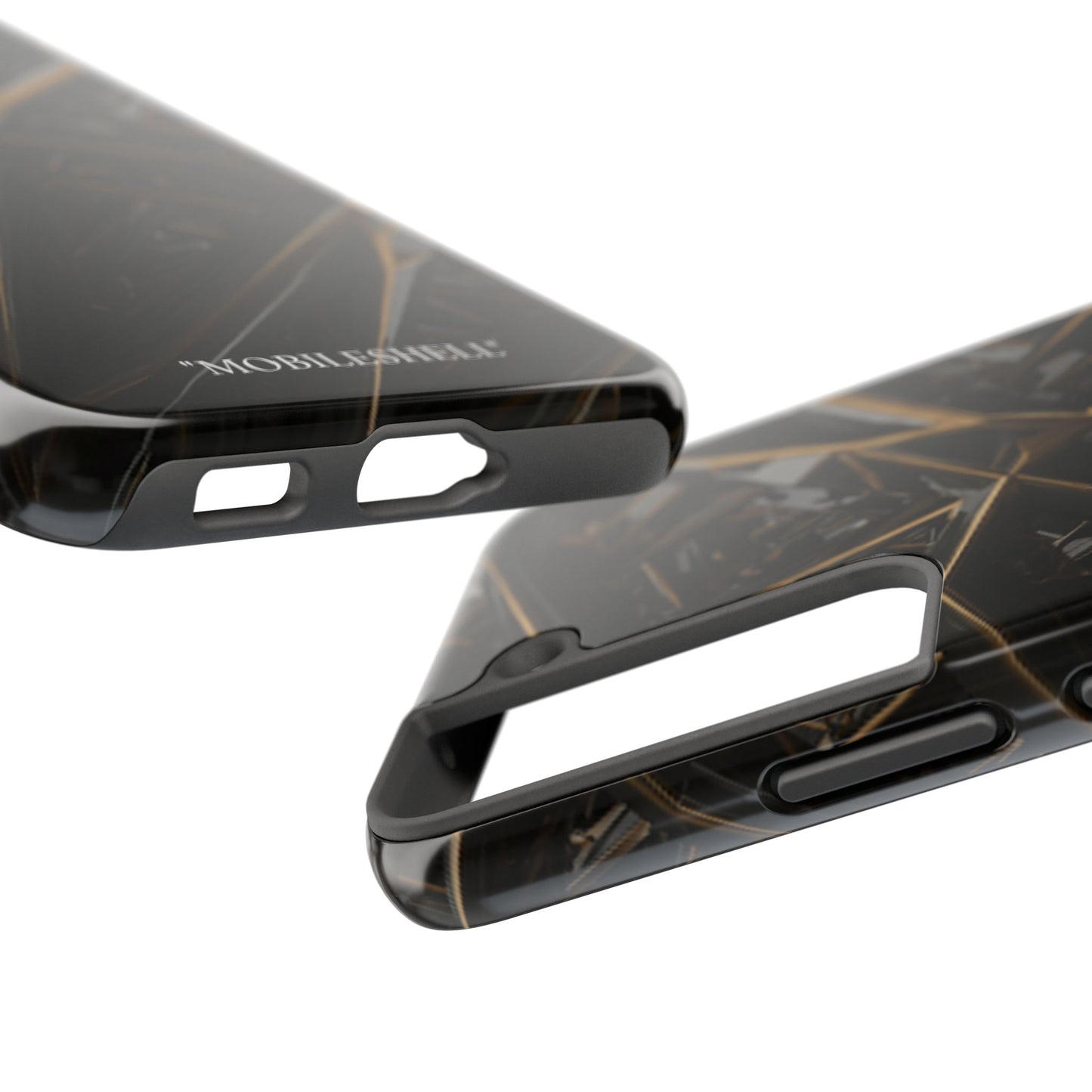 Abstract black gold pattern tough phone case