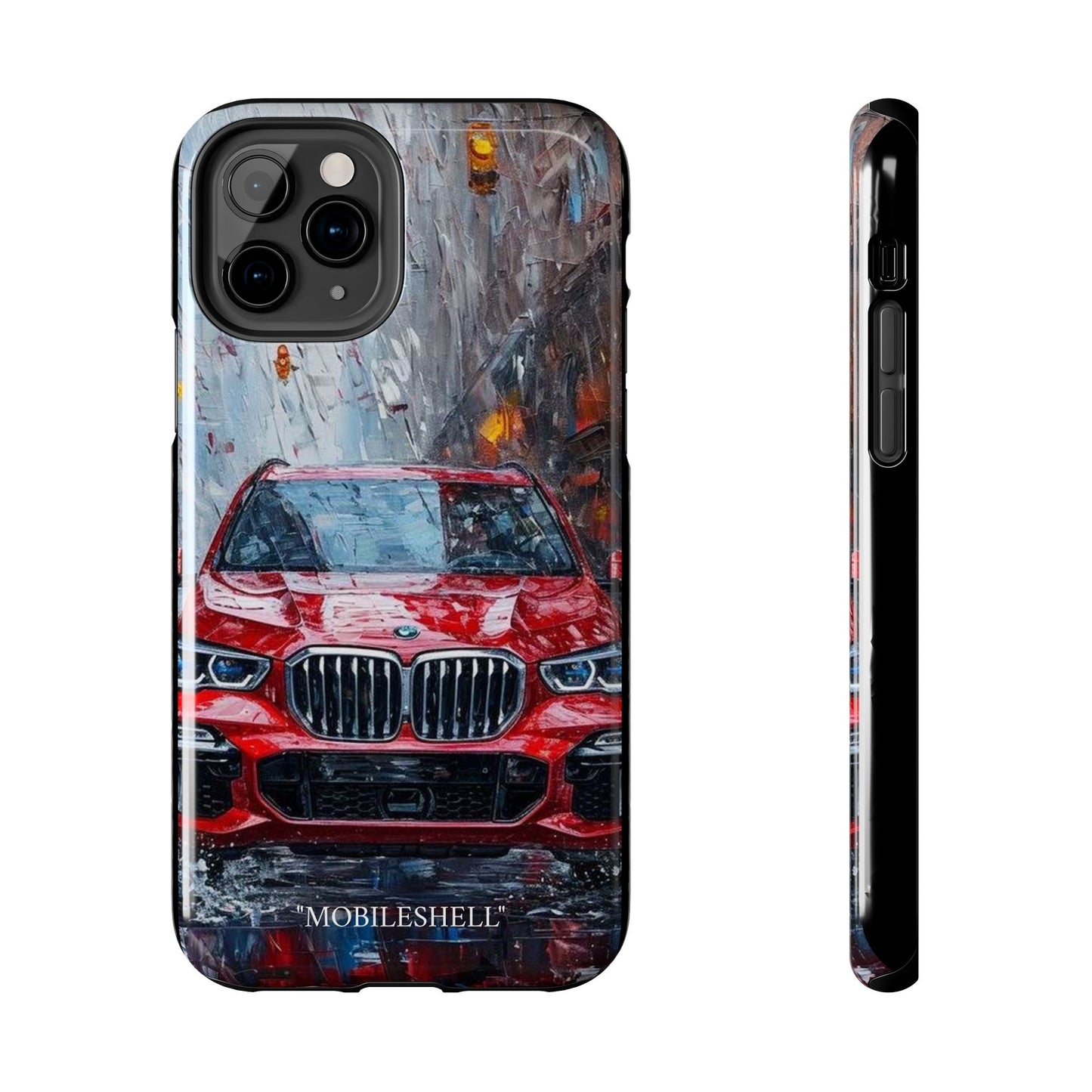 Red BMW pain art tough phone case