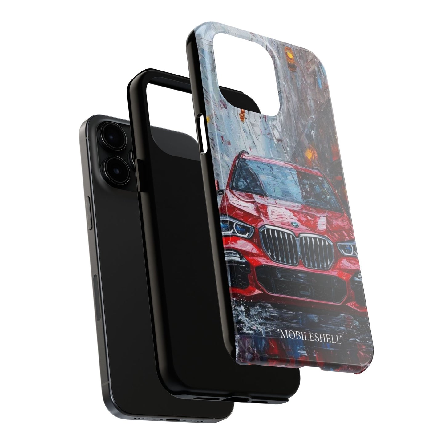 Red BMW pain art tough phone case