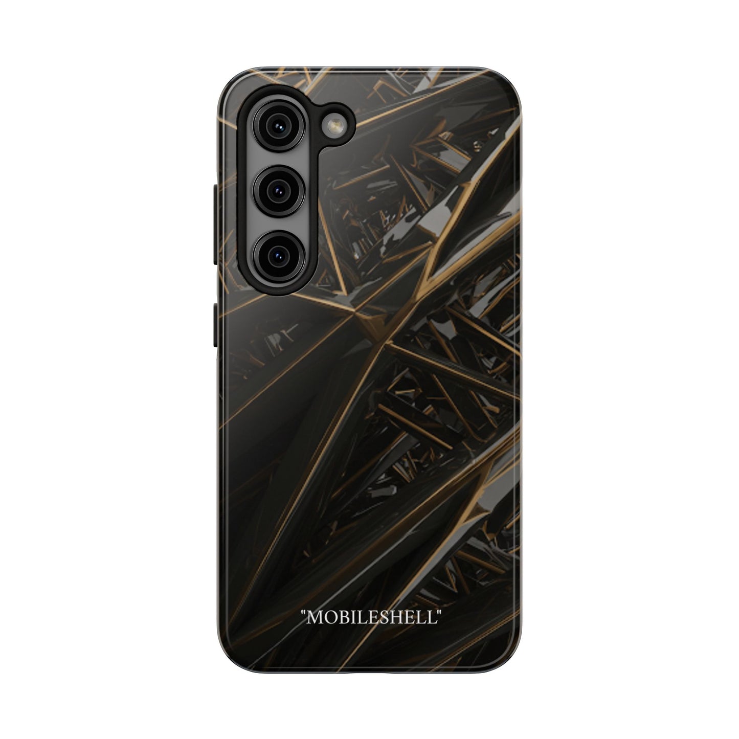 Abstract black gold pattern tough phone case