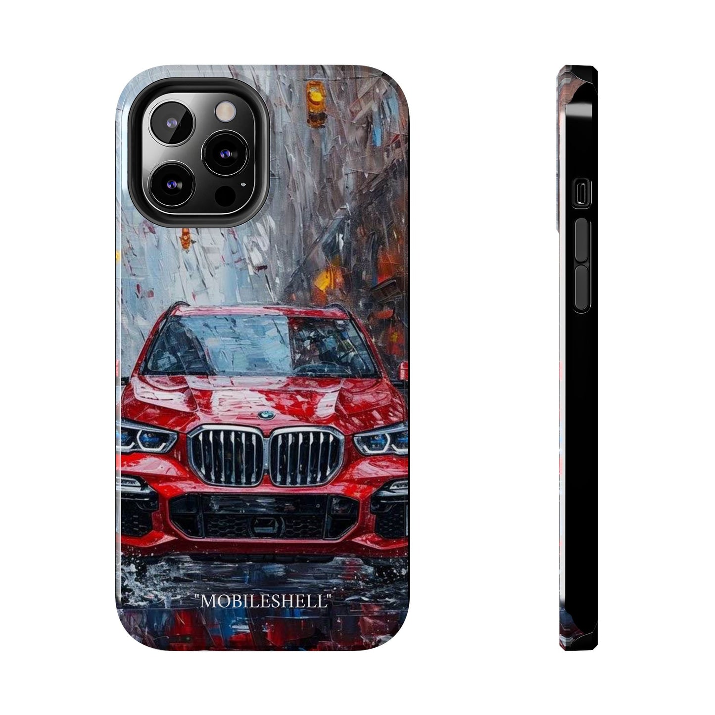 Red BMW pain art tough phone case