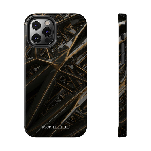 Abstract black gold pattern tough phone case