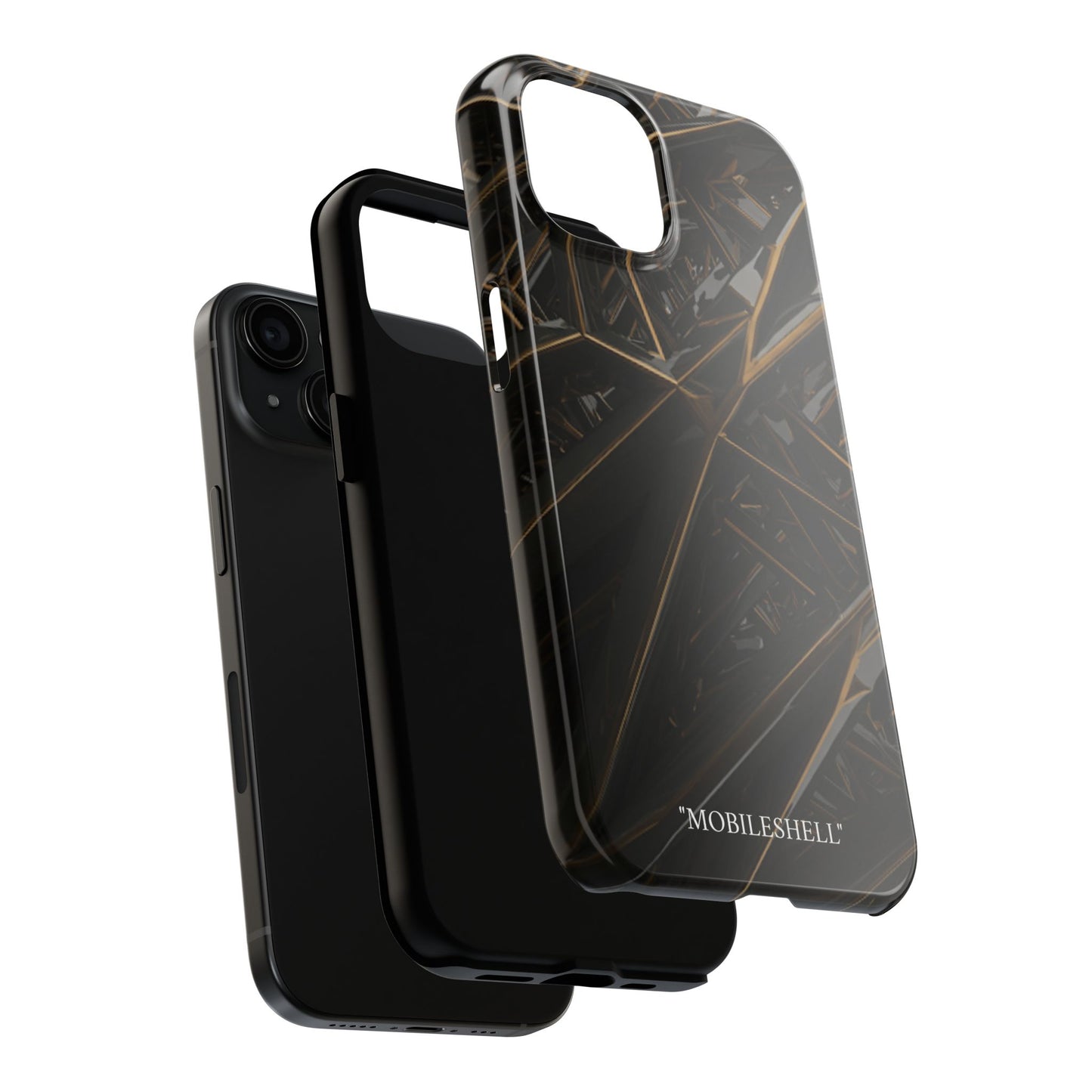 Abstract black gold pattern tough phone case