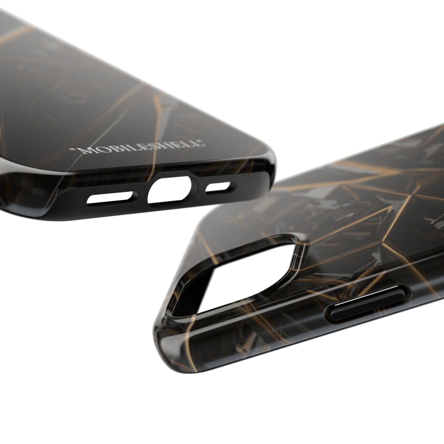 Abstract black gold pattern tough phone case