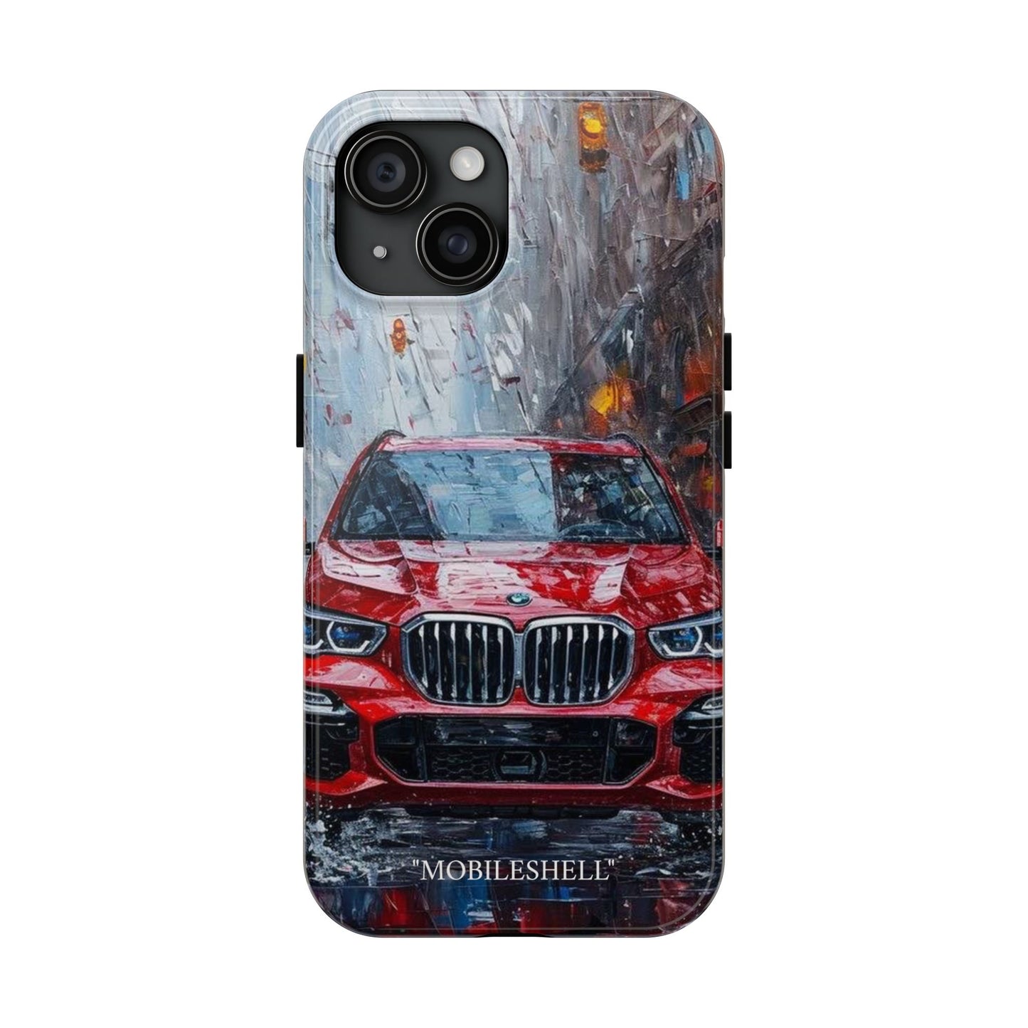 Red BMW pain art tough phone case