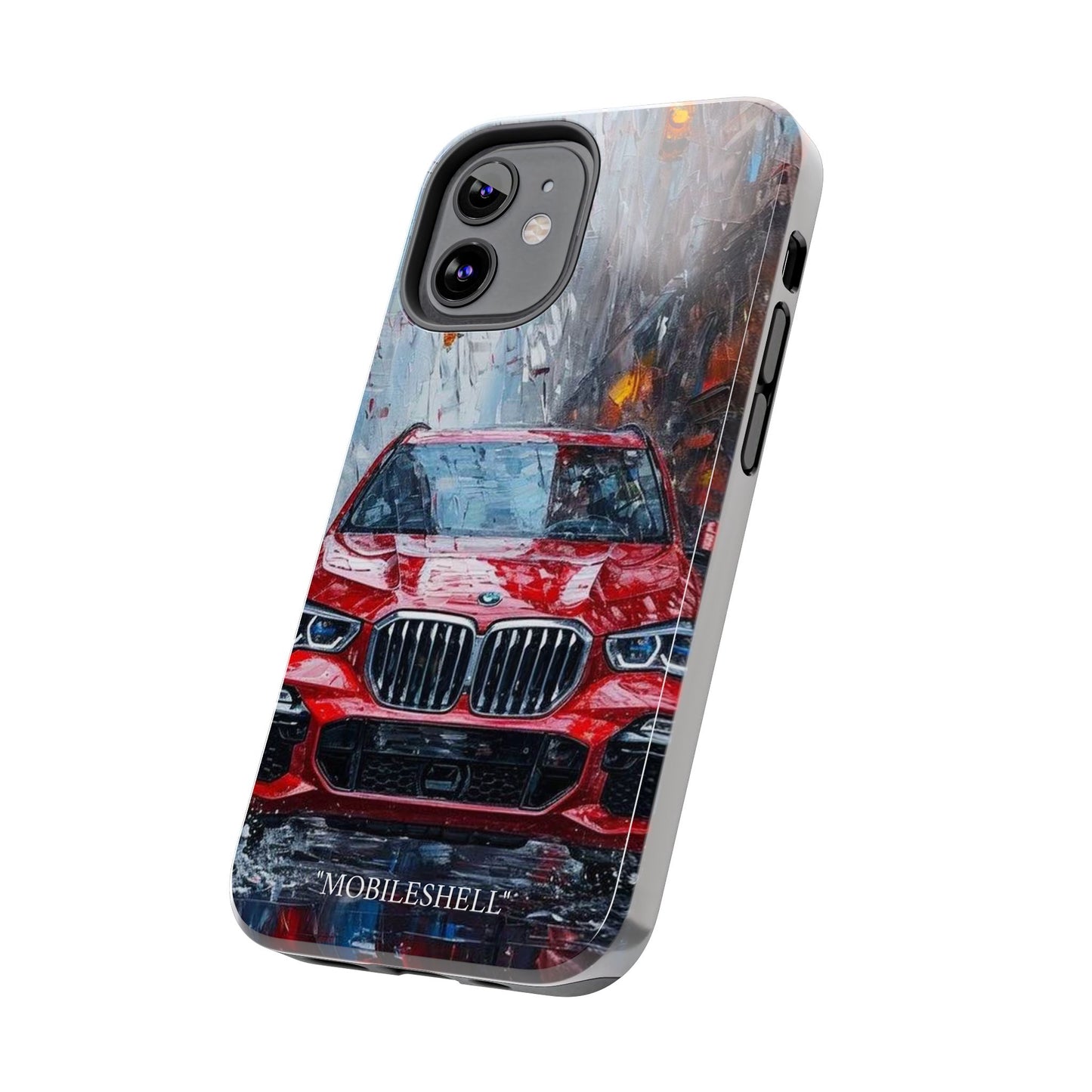 Red BMW pain art tough phone case