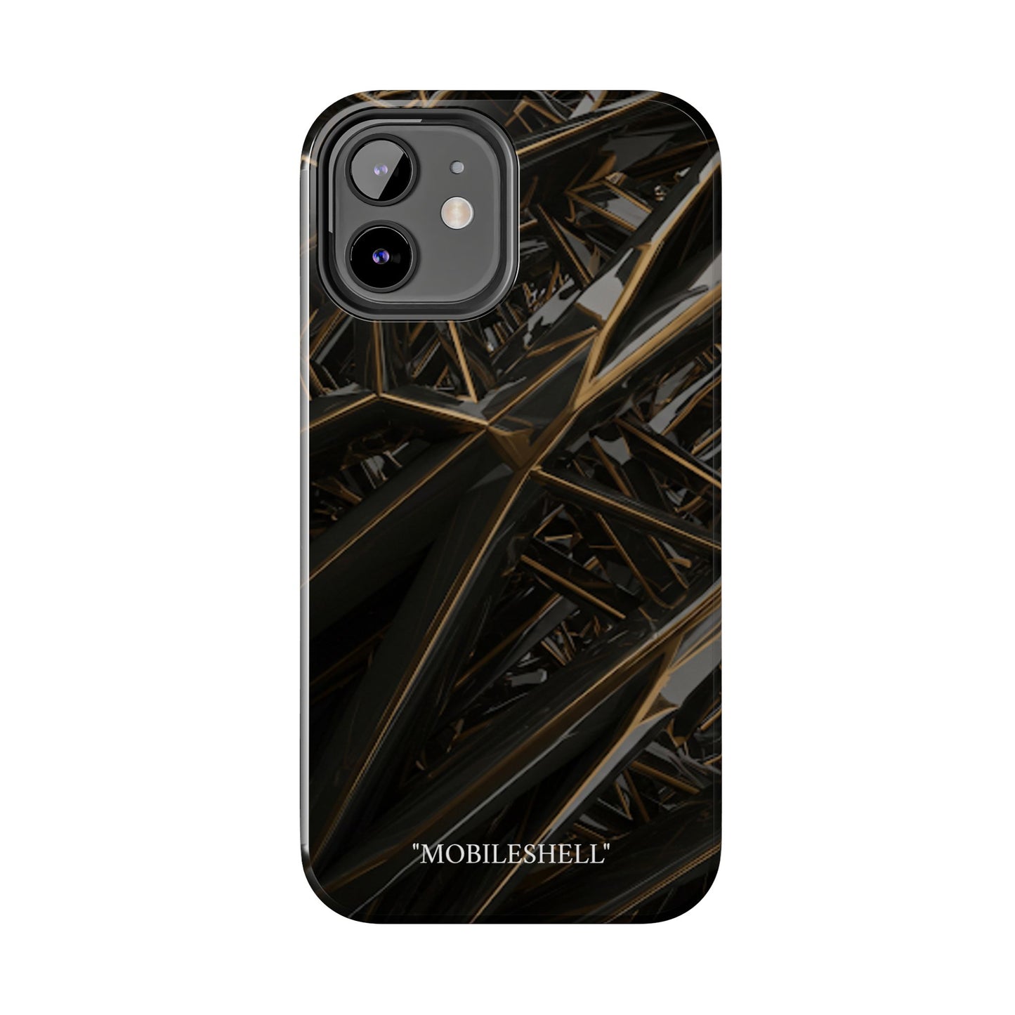 Abstract black gold pattern tough phone case