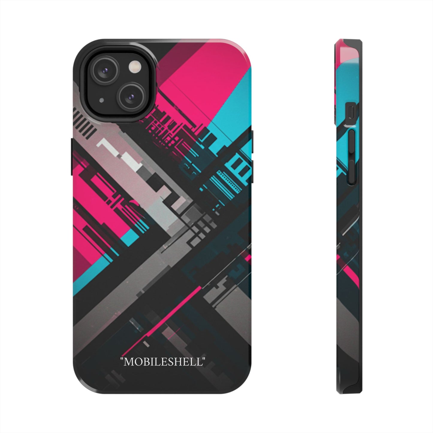 Abstract cyber tough phone case