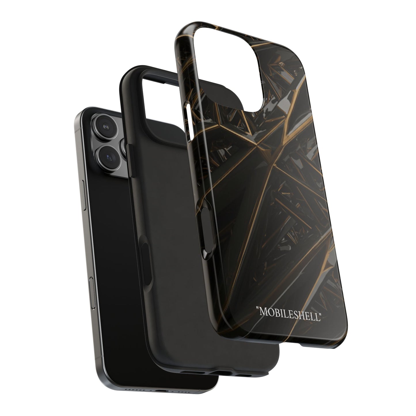 Abstract black gold pattern tough phone case