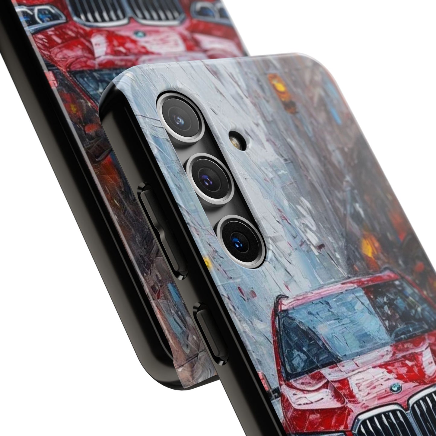 Red BMW pain art tough phone case