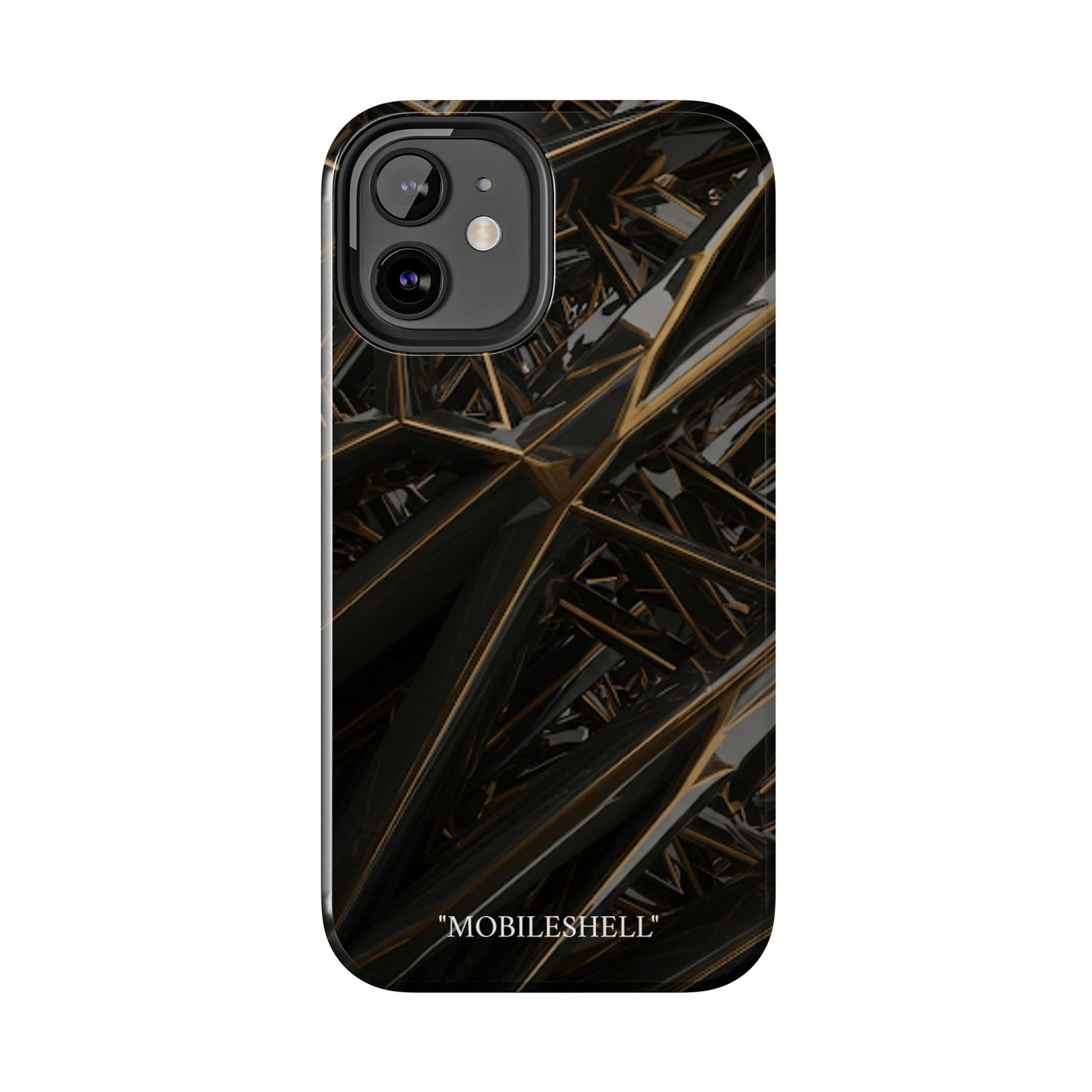 Abstract black gold pattern tough phone case