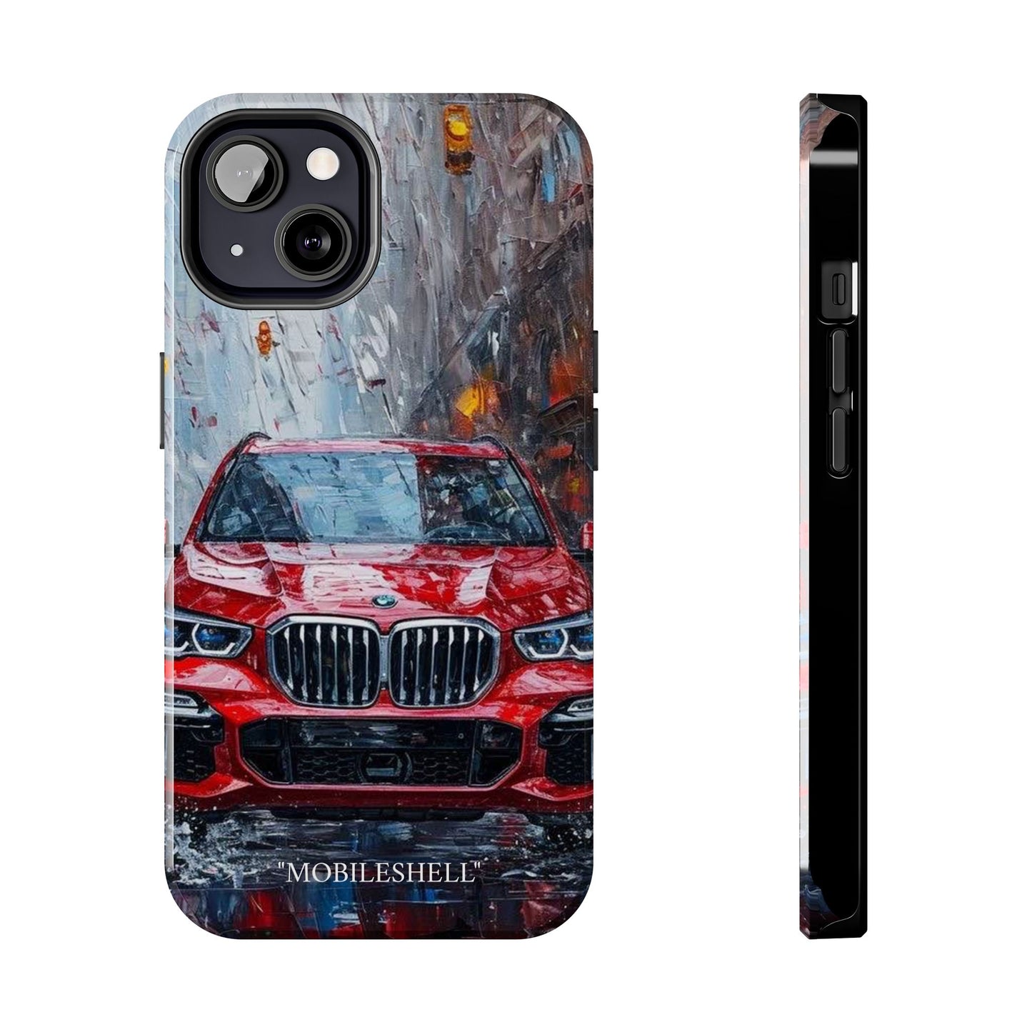 Red BMW pain art tough phone case