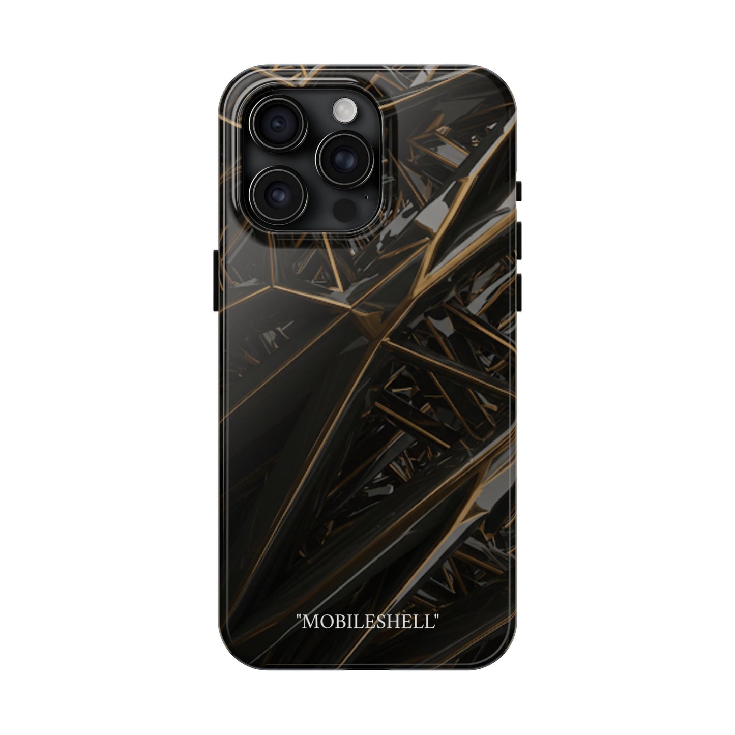 Abstract black gold pattern tough phone case