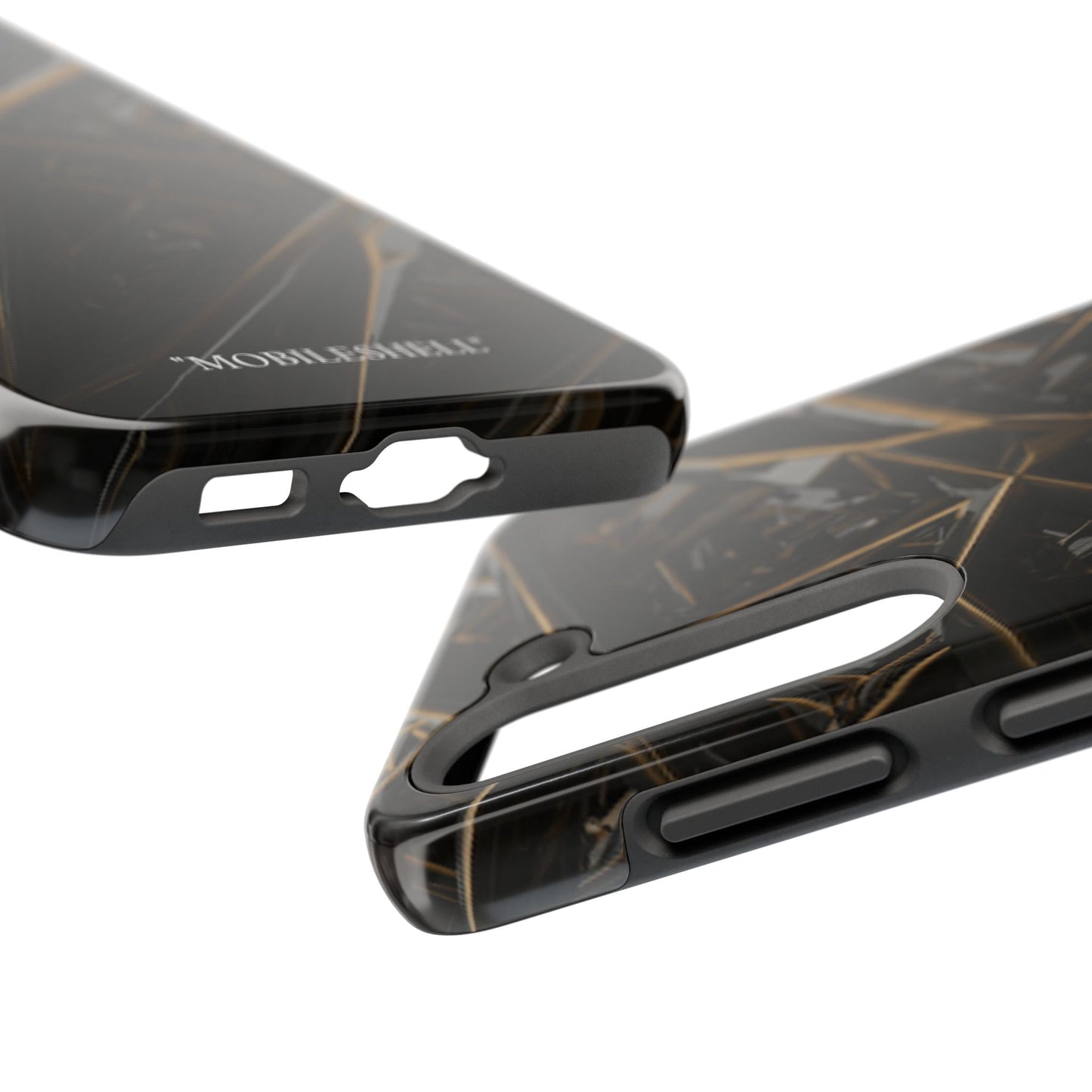 Abstract black gold pattern tough phone case