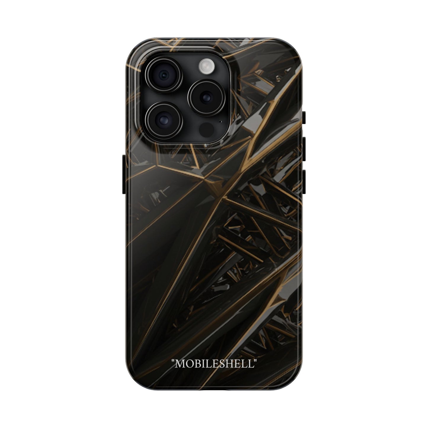 Abstract black gold pattern tough phone case