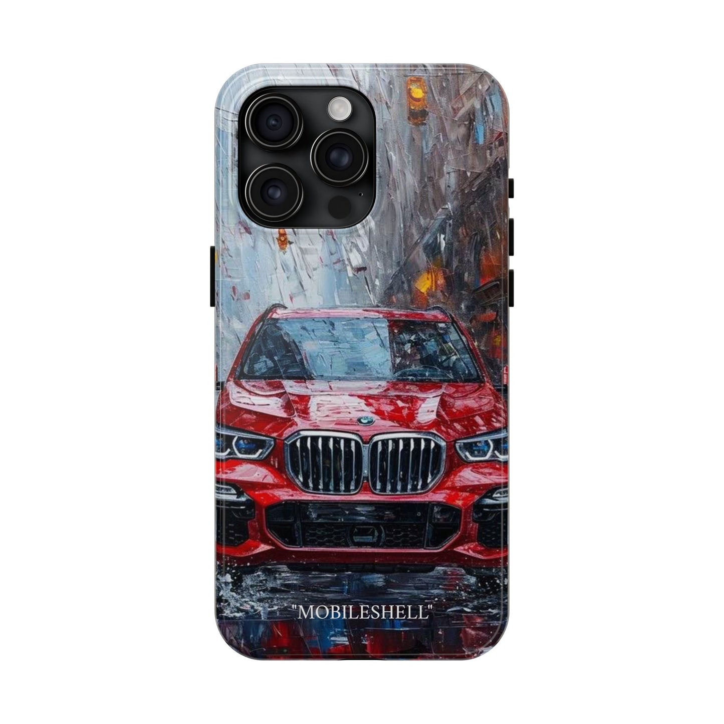 Red BMW pain art tough phone case