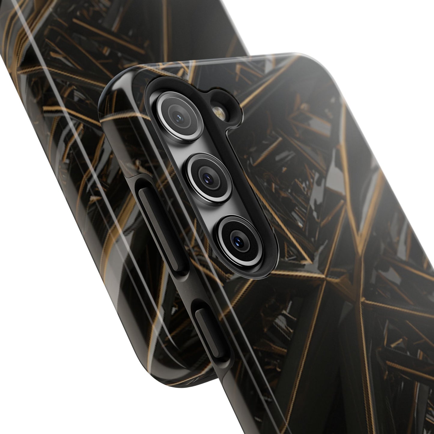 Abstract black gold pattern tough phone case