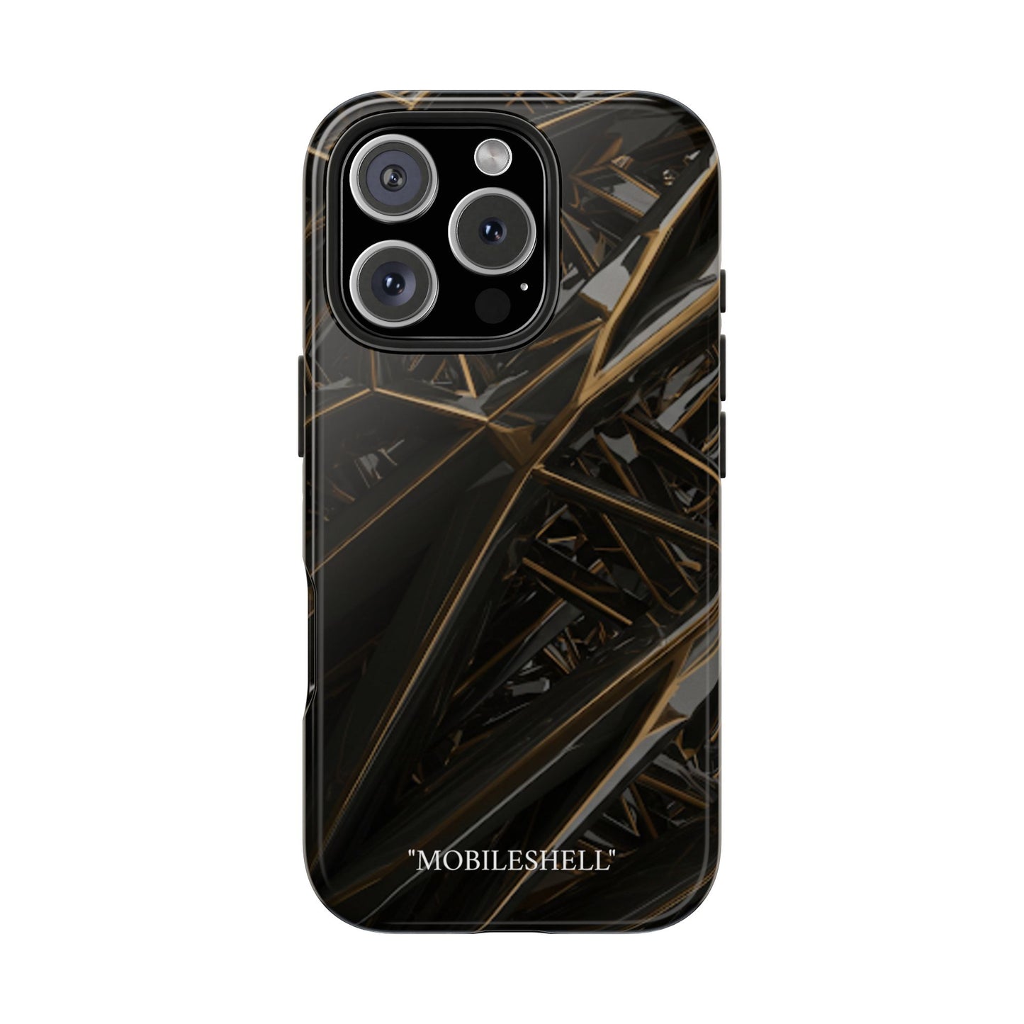 Abstract black gold pattern tough phone case