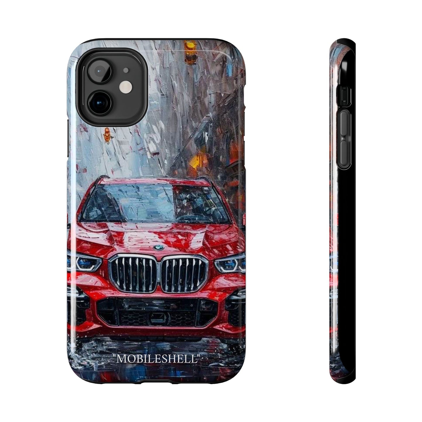 Red BMW pain art tough phone case