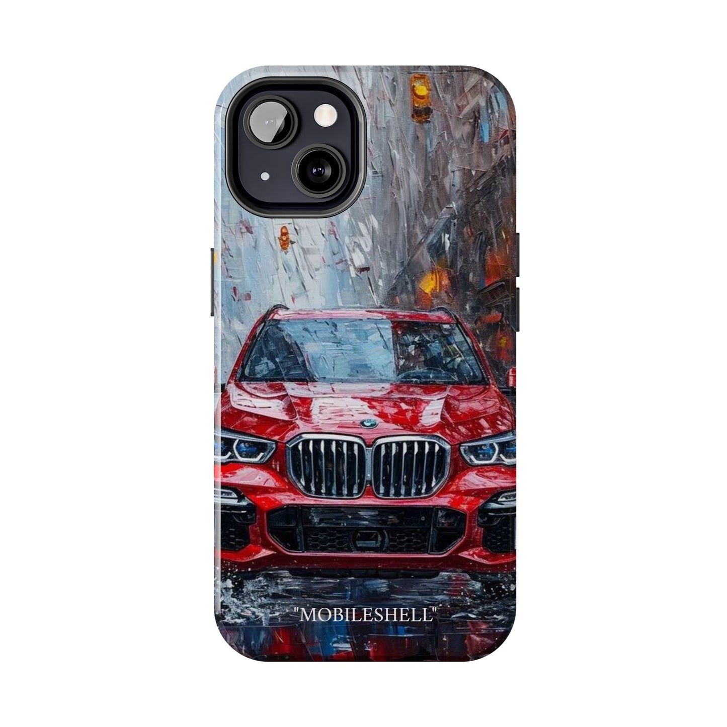 Red BMW pain art tough phone case