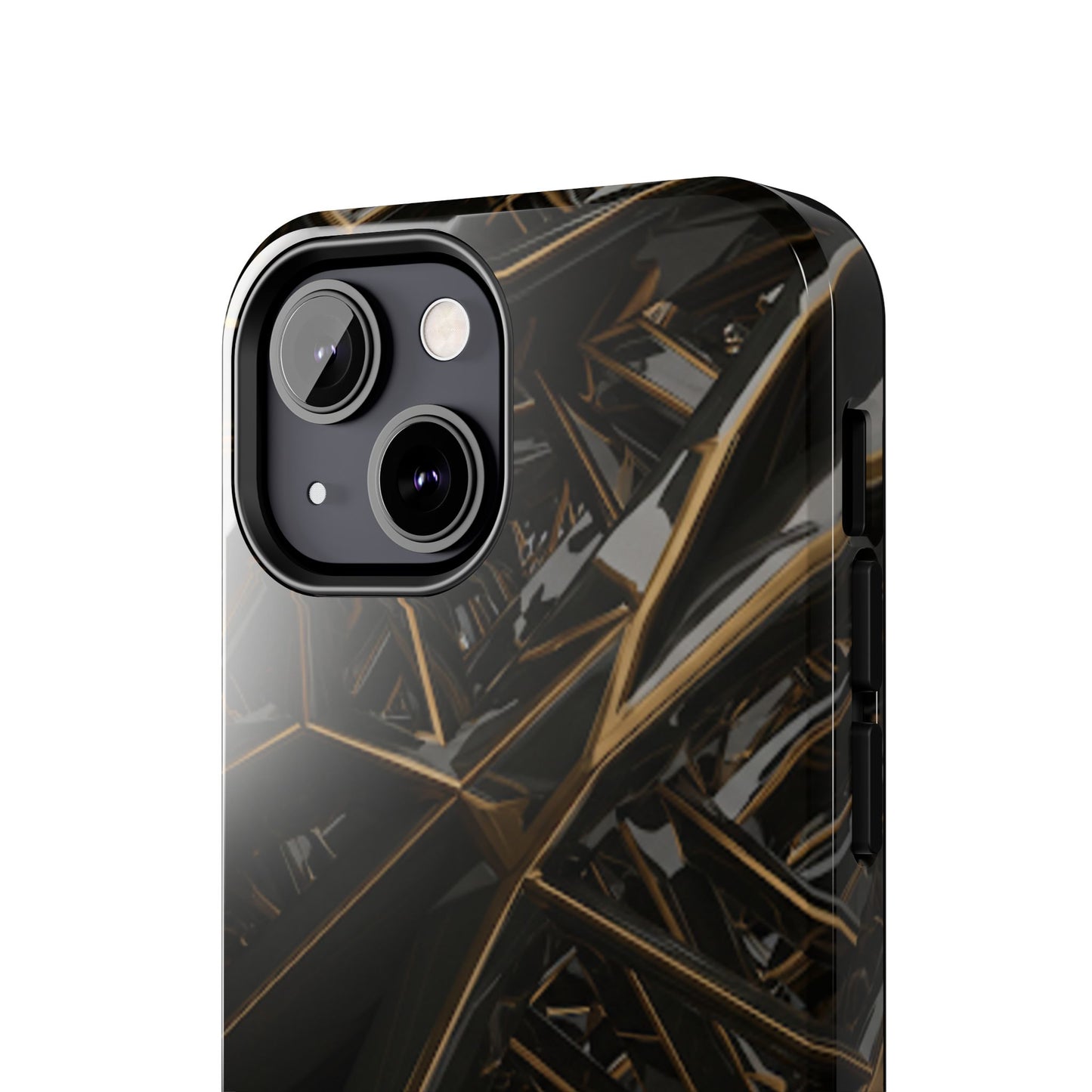 Abstract black gold pattern tough phone case