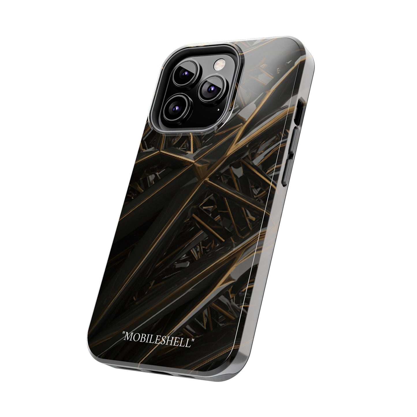 Abstract black gold pattern tough phone case