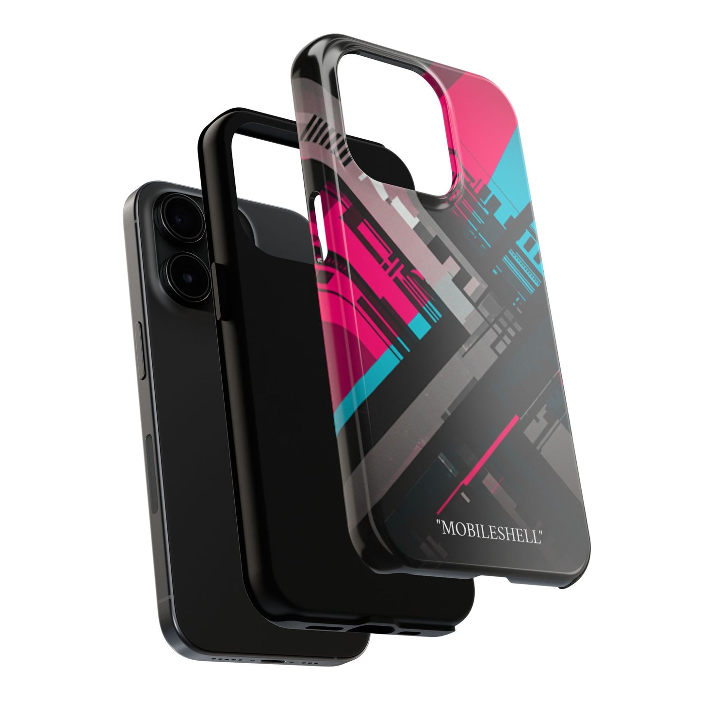 Abstract cyber tough phone case