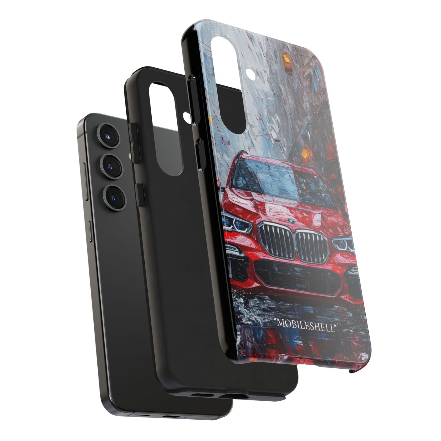 Red BMW pain art tough phone case