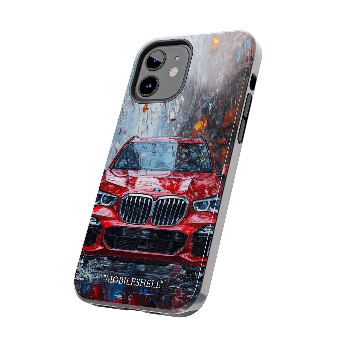 Red BMW pain art tough phone case