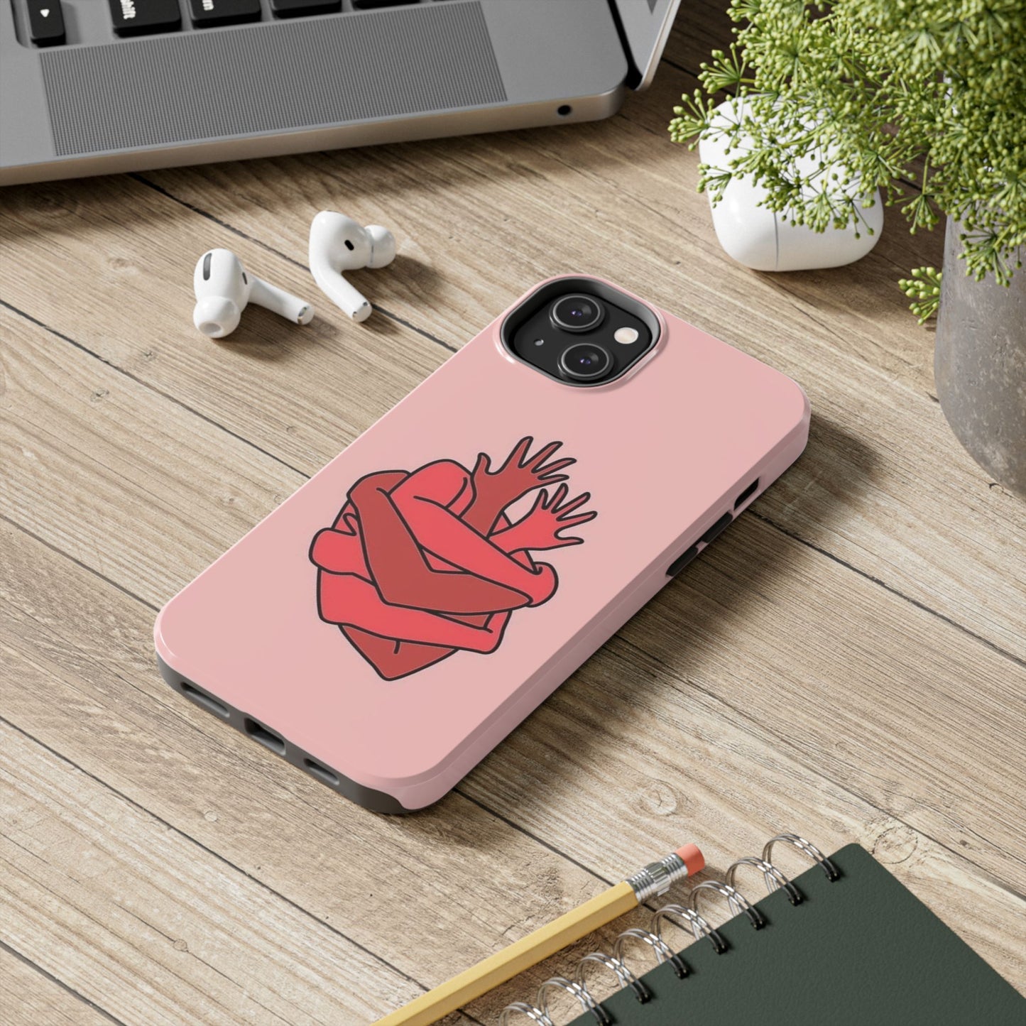 Artistic Heart Embrace Phone Case