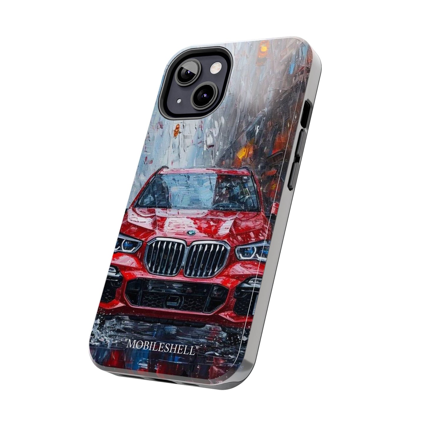 Red BMW pain art tough phone case