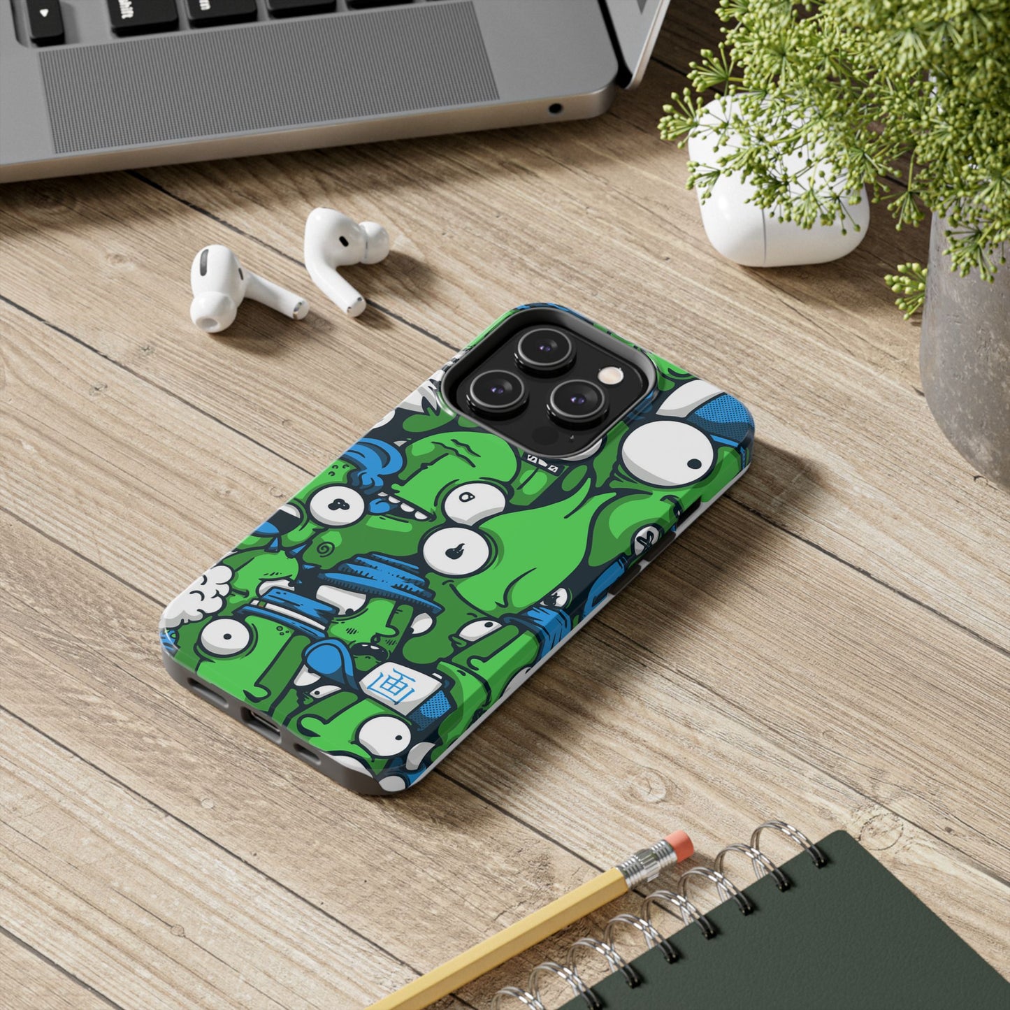 Whimsical Green Monster Phone Case