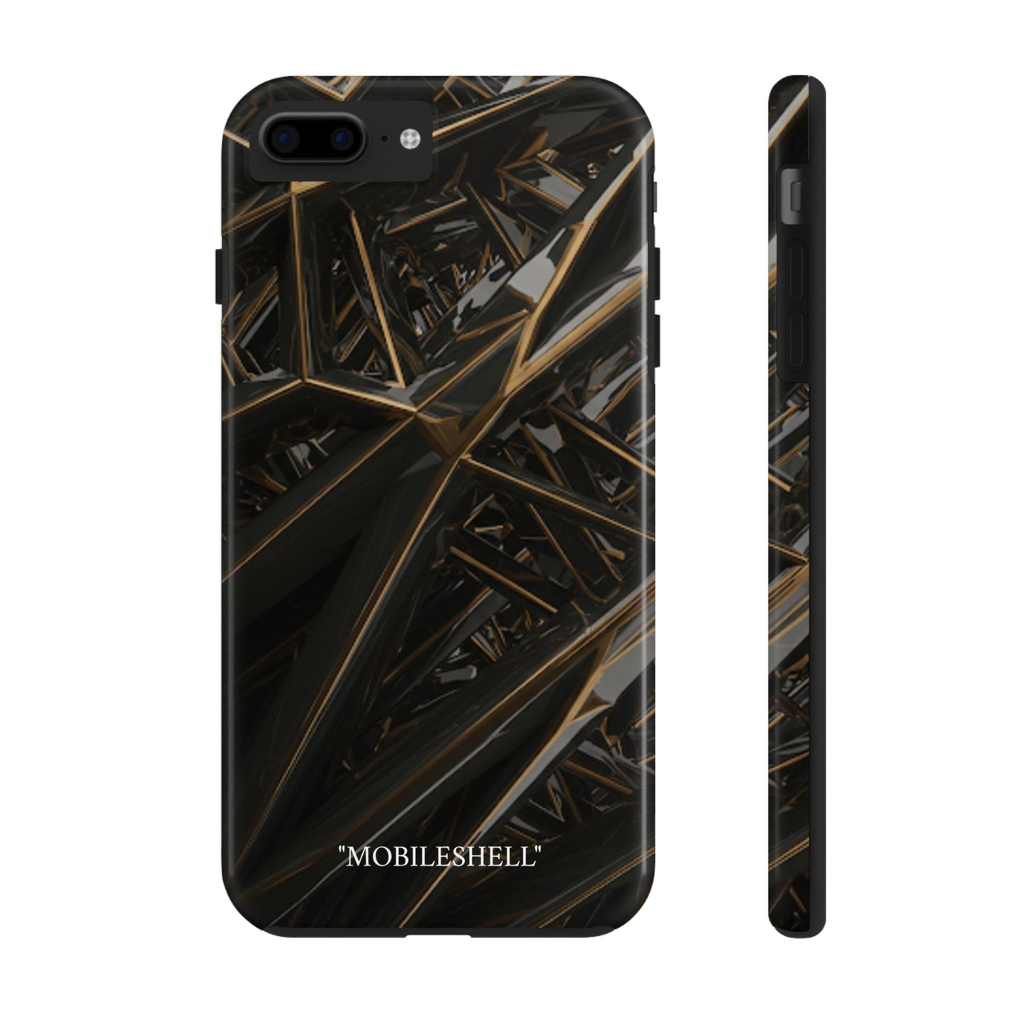 Abstract black gold pattern tough phone case