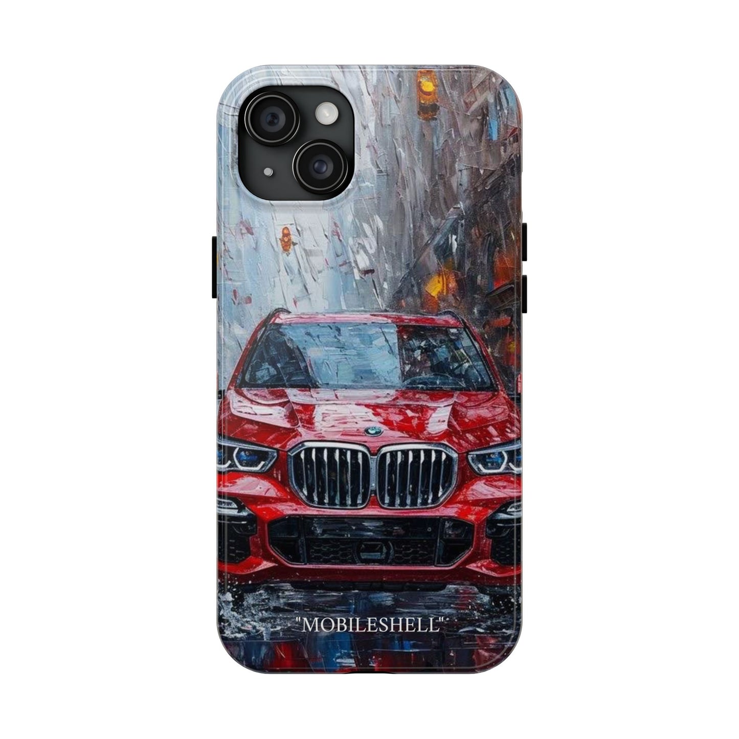 Red BMW pain art tough phone case