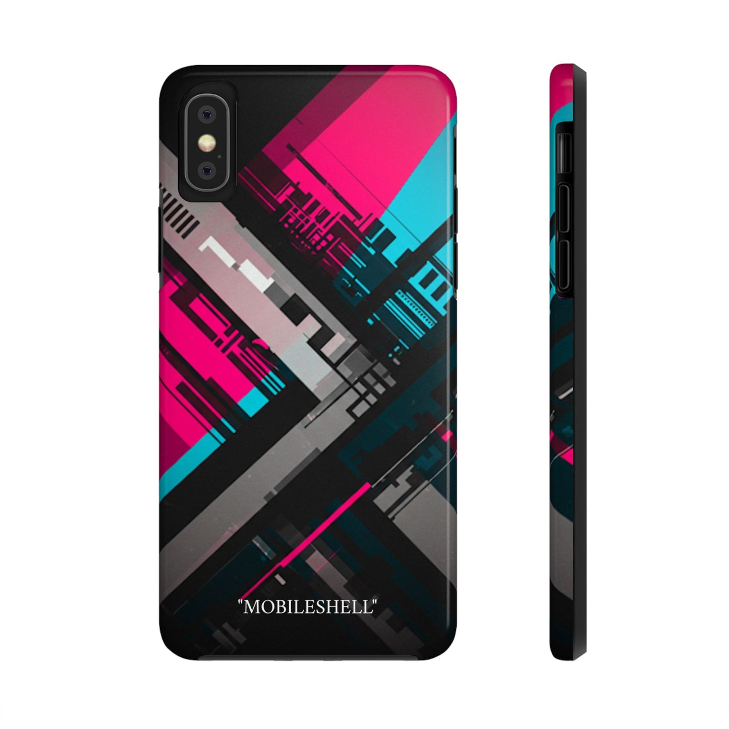 Abstract cyber tough phone case