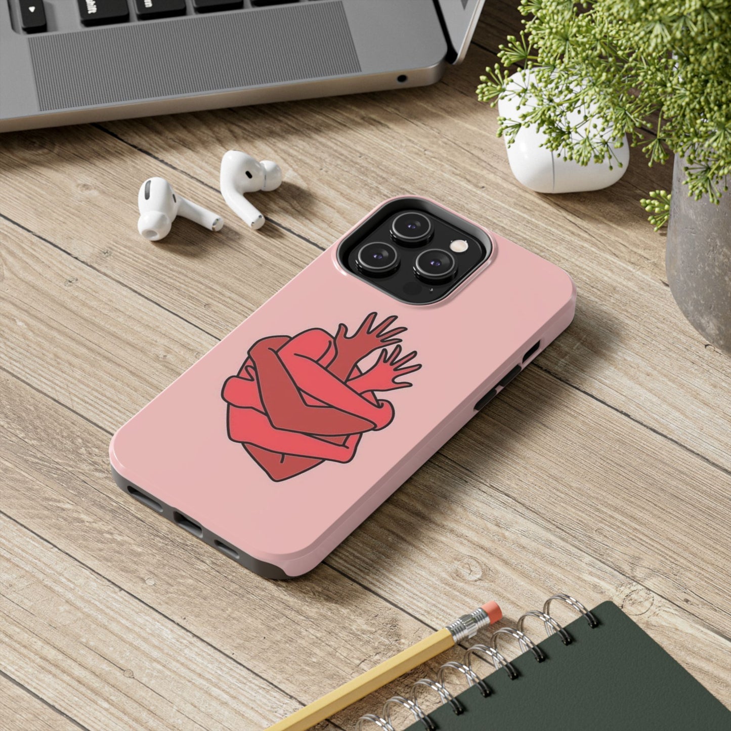 Artistic Heart Embrace Phone Case