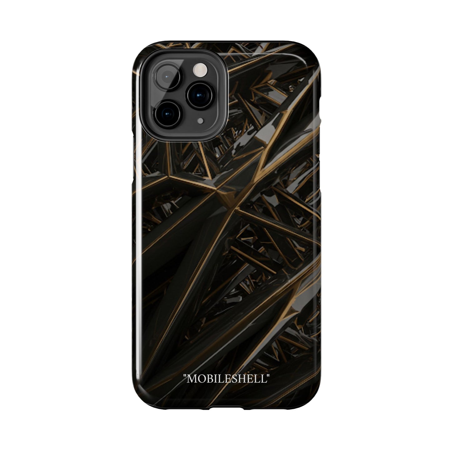 Abstract black gold pattern tough phone case