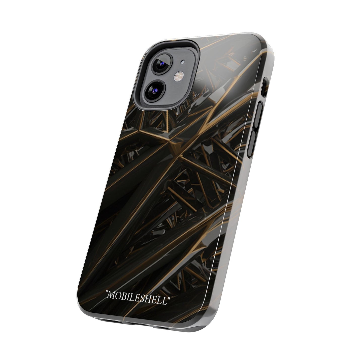 Abstract black gold pattern tough phone case