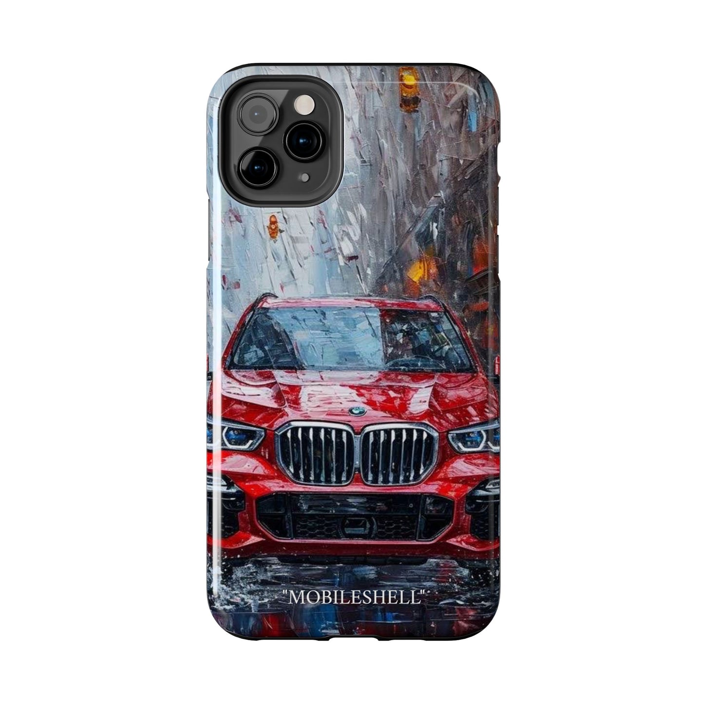 Red BMW pain art tough phone case