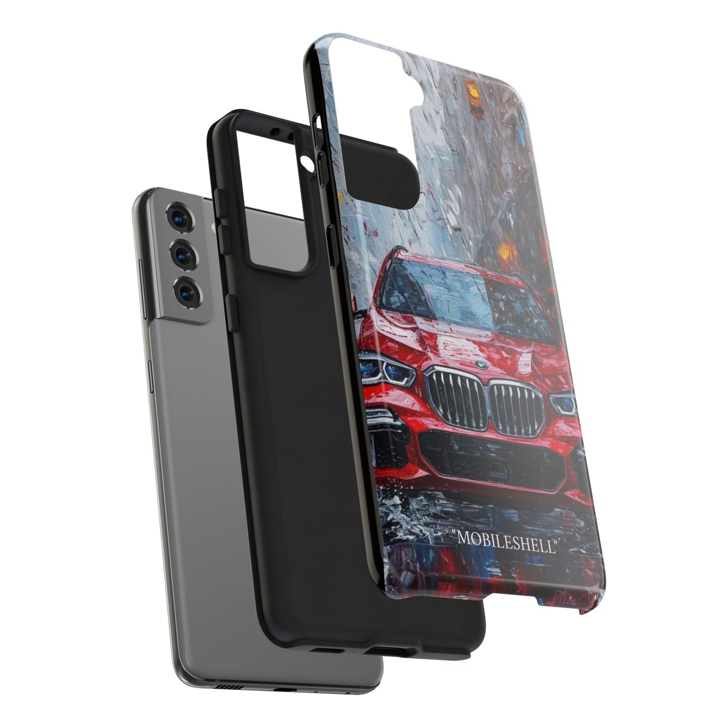 Red BMW pain art tough phone case